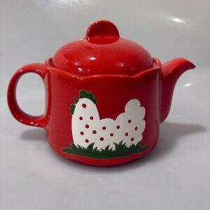 Waechtersbach Red Polka Dot Hen Chicken Earthenware 4 Cup Teapot Vintage